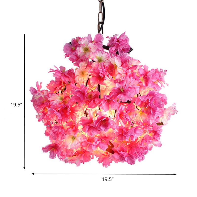 Pink 1 Bulb Ceiling Light Industrial Metal Floral LED Pendant Lamp for Restaurant, 12"/16"/19.5" Wide Clearhalo 'Art Deco Pendants' 'Cast Iron' 'Ceiling Lights' 'Ceramic' 'Crystal' 'Industrial Pendants' 'Industrial' 'Metal' 'Middle Century Pendants' 'Pendant Lights' 'Pendants' 'Tiffany' Lighting' 392186