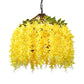 1 Head Ceiling Hang Fixture Industrial Restaurant LED Hanging Lamp Kit with Blossom Metal Shade in Blue/Yellow Clearhalo 'Art Deco Pendants' 'Cast Iron' 'Ceiling Lights' 'Ceramic' 'Crystal' 'Industrial Pendants' 'Industrial' 'Metal' 'Middle Century Pendants' 'Pendant Lights' 'Pendants' 'Tiffany' Lighting' 392198