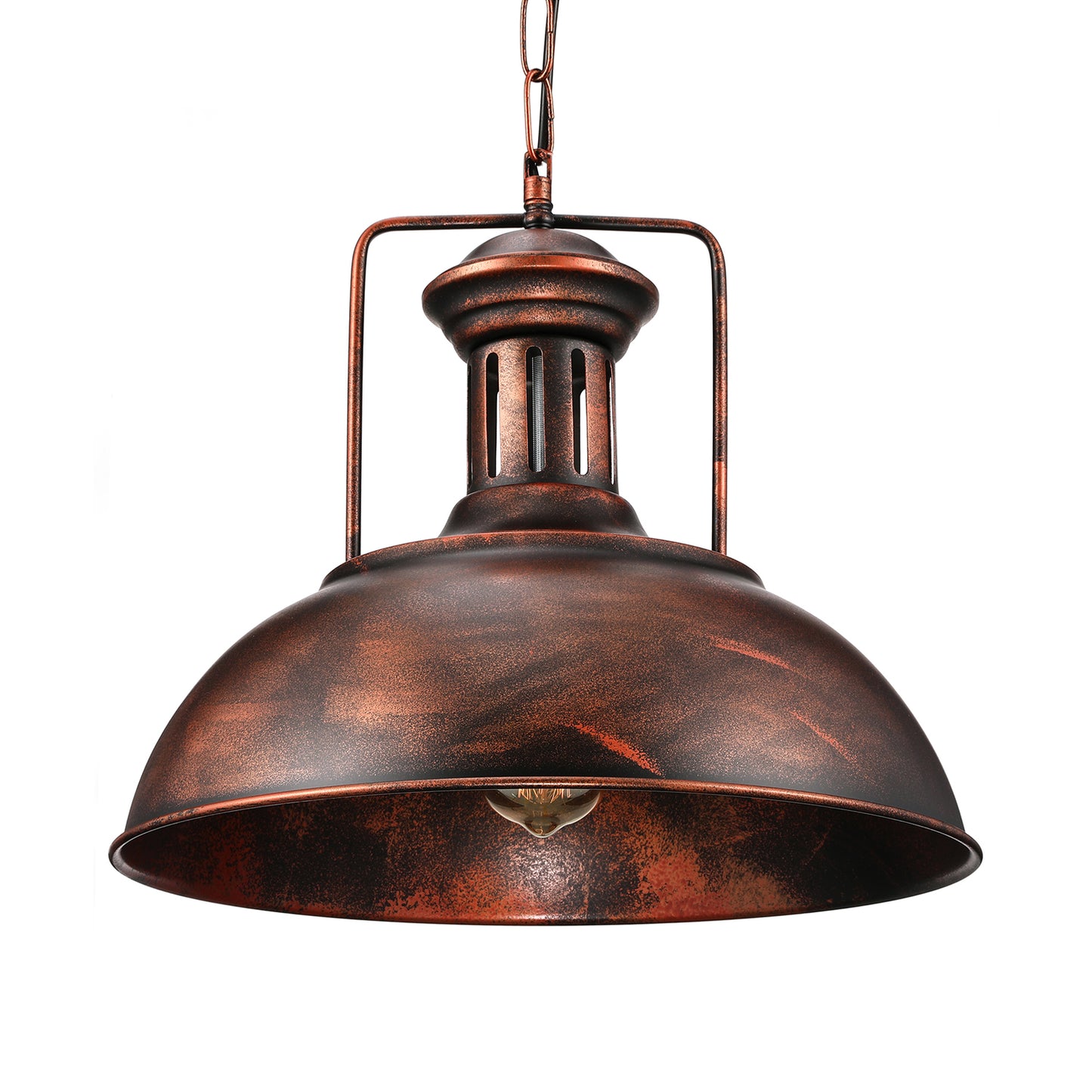 13"/16" Wide Domed Pendant Light Industrial Stylish 1 Light Metal Hanging Lamp in Aged Silver for Dining Room Copper 16" Clearhalo 'Art Deco Pendants' 'Cast Iron' 'Ceiling Lights' 'Ceramic' 'Crystal' 'Industrial Pendants' 'Industrial' 'Metal' 'Middle Century Pendants' 'Pendant Lights' 'Pendants' 'Tiffany' Lighting' 3922