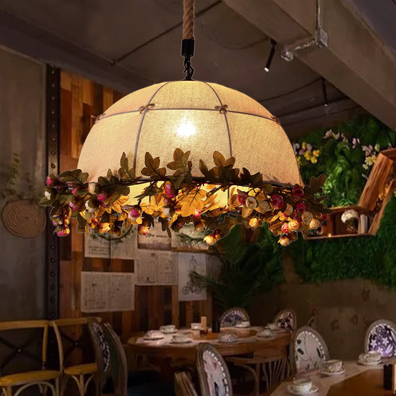 Industrial Dome Plant Ceiling Pendant 1 Head Metal Hanging Light Fixture in Black for Restaurant Black Clearhalo 'Art Deco Pendants' 'Black' 'Cast Iron' 'Ceiling Lights' 'Ceramic' 'Crystal' 'Industrial Pendants' 'Industrial' 'Metal' 'Middle Century Pendants' 'Pendant Lights' 'Pendants' 'Rustic Pendants' 'Tiffany' Lighting' 392203