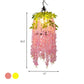 Flower Restaurant Ceiling Pendant Light Industrial Metal 1 Light Pink/Yellow LED Suspension Lamp Clearhalo 'Art Deco Pendants' 'Cast Iron' 'Ceiling Lights' 'Ceramic' 'Crystal' 'Industrial Pendants' 'Industrial' 'Metal' 'Middle Century Pendants' 'Pendant Lights' 'Pendants' 'Tiffany' Lighting' 392212