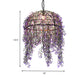 Purple Bowl Ceiling Suspension Lamp Industrial Metal 1 Bulb Restaurant LED Pendant Light with Flower Decor Clearhalo 'Art Deco Pendants' 'Cast Iron' 'Ceiling Lights' 'Ceramic' 'Crystal' 'Industrial Pendants' 'Industrial' 'Metal' 'Middle Century Pendants' 'Pendant Lights' 'Pendants' 'Tiffany' Lighting' 392220