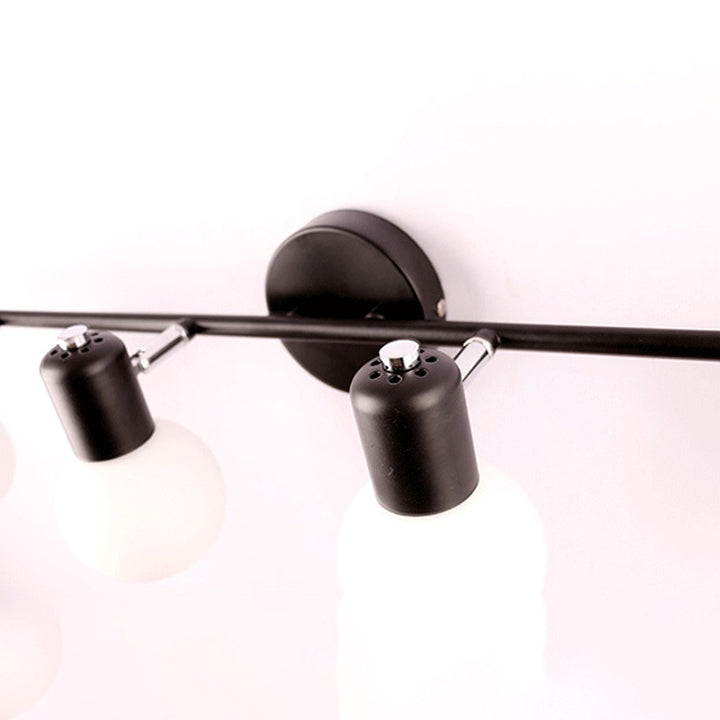 Bubble Shade Bathroom Wall Light Fixture Industrial Ivory Glass 2 Lights Black/White Sconce Lamp Clearhalo 'Cast Iron' 'Glass' 'Industrial' 'Modern wall lights' 'Modern' 'Tiffany' 'Traditional wall lights' 'Wall Lamps & Sconces' 'Wall Lights' Lighting' 39223