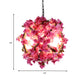 Pink Ball Pendant Light Retro Metal 1 Head Restaurant LED Ceiling Lamp with Flower Decoration, 14"/18"/19.5" Dia Clearhalo 'Art Deco Pendants' 'Cast Iron' 'Ceiling Lights' 'Ceramic' 'Crystal' 'Industrial Pendants' 'Industrial' 'Metal' 'Middle Century Pendants' 'Pendant Lights' 'Pendants' 'Tiffany' Lighting' 392254