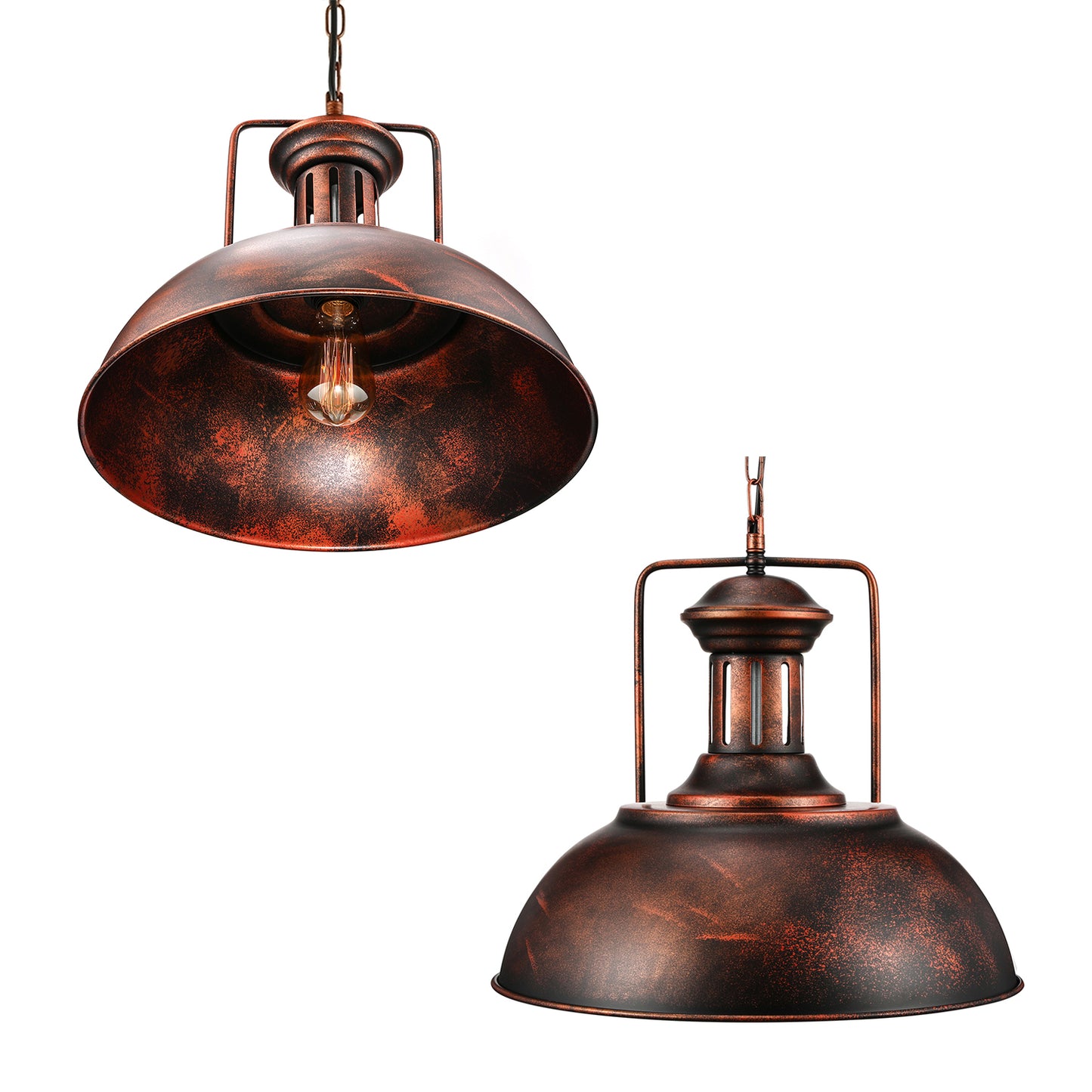 13"/16" Wide Domed Pendant Light Industrial Stylish 1 Light Metal Hanging Lamp in Aged Silver for Dining Room Clearhalo 'Art Deco Pendants' 'Cast Iron' 'Ceiling Lights' 'Ceramic' 'Crystal' 'Industrial Pendants' 'Industrial' 'Metal' 'Middle Century Pendants' 'Pendant Lights' 'Pendants' 'Tiffany' Lighting' 3923