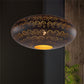1 Bulb Ceiling Light Fixture Arab Style Oval Metal Suspended Pendant Lamp in Black/Silver/Brass Clearhalo 'Ceiling Lights' 'Pendant Lights' 'Pendants' Lighting' 392549
