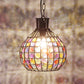 1 Head Suspension Pendant Vintage Ball Metal Ceiling Hang Fixture in Red/Green/Purple for Restaurant Clearhalo 'Ceiling Lights' 'Pendant Lights' 'Pendants' Lighting' 392628