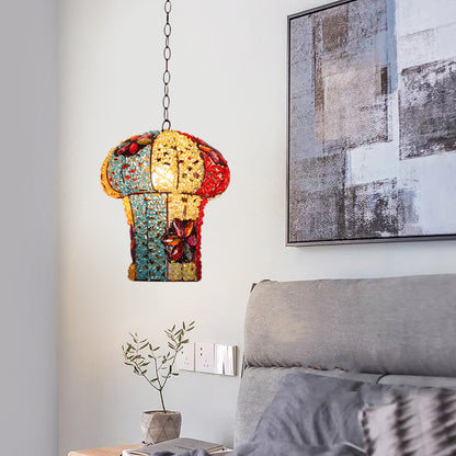 Mushroom Metal Hanging Pendant Decorative 1 Bulb Bedroom Ceiling Lamp in Yellow/Blue Blue Clearhalo 'Ceiling Lights' 'Pendant Lights' 'Pendants' Lighting' 392654_a6d7f1e0-8955-407e-ba6e-c9c9027372d6