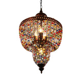 4 Bulbs Metal Chandelier Pendant Light Bohemian Bronze Lantern Dining Room Suspension Lighting Clearhalo 'Ceiling Lights' 'Chandeliers' Lighting' options 392973