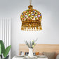 Dome Metal Pendant Chandelier Antique 3 Heads Dining Room Hanging Ceiling Light in Brass Clearhalo 'Ceiling Lights' 'Chandeliers' Lighting' options 392975