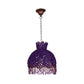 Bohemian Scalloped Pendant Chandelier 3 Heads Metal Hanging Ceiling Light in White/Red/Yellow with Dangling Crystal Purple Clearhalo 'Ceiling Lights' 'Chandeliers' Lighting' options 393026_417b003a-a989-49fc-9694-62407f61506d