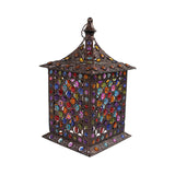 1 Head Metal Night Lighting Decorative Black/Red/Green Lantern Living Room Nightstand Light Clearhalo 'Lamps' 'Table Lamps' Lighting' 393210