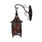 Lantern Bedroom Sconce Wall Light Bohemian Metal 1 Bulb Brass/Black Wall Lighting Fixture Clearhalo 'Wall Lamps & Sconces' 'Wall Lights' Lighting' 393368
