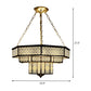 Metallic Brass Flush Lamp Fixture Geometric 7 Lights Traditional Semi Flush Mount Lamp Clearhalo 'Ceiling Lights' 'Chandeliers' Lighting' options 393437