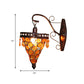 Cone Metal Wall Lamp Sconce Art Deco 1 Head Living Room Wall Light Fixture in Orange/Blue/Purple with Glass Accent Clearhalo 'Wall Lamps & Sconces' 'Wall Lights' Lighting' 393883