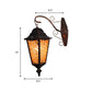 Lantern Restaurant Wall Sconce Lamp Antique Metal 1 Light Red/Yellow/Green Wall Lighting Fixture with Glass Decoration Clearhalo 'Wall Lamps & Sconces' 'Wall Lights' Lighting' 394381