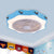 Flower Shape Bedroom Semi Flush Lighting Kids Acrylic Pink/Blue/White 19.5" Wide LED Pendant Ceiling Fan Light Blue B Clearhalo 'Ceiling Fans with Lights' 'Ceiling Fans' 'Kids Ceiling Fans' 'Kids' Lighting' 397867