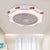 Flower Shape Bedroom Semi Flush Lighting Kids Acrylic Pink/Blue/White 19.5" Wide LED Pendant Ceiling Fan Light White B Clearhalo 'Ceiling Fans with Lights' 'Ceiling Fans' 'Kids Ceiling Fans' 'Kids' Lighting' 397875