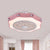 Flower Shape Bedroom Semi Flush Lighting Kids Acrylic Pink/Blue/White 19.5" Wide LED Pendant Ceiling Fan Light Pink B Clearhalo 'Ceiling Fans with Lights' 'Ceiling Fans' 'Kids Ceiling Fans' 'Kids' Lighting' 397883