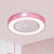 20.5" W LED Drum Pendant Fan Lighting Contemporary Pink/Blue Finish Acrylic Semi Flush Lamp with Moon and Star Pattern, 7 Blades Pink Clearhalo 'Ceiling Fans with Lights' 'Ceiling Fans' 'Kids Ceiling Fans' 'Kids' Lighting' 398373