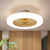 Acrylic Doughnut Ceiling Fan Light Simple Living Room LED Semi Flush Mounted Lamp Fixture in White/Pink/Yellow, 21" Wide Yellow Clearhalo 'Ceiling Fans with Lights' 'Ceiling Fans' 'Kids Ceiling Fans' 'Kids' Lighting' 398385