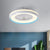 Circular Bedroom Semi Flush Lighting Kids Acrylic Pink/Blue Finish 5 Blades LED Pendant Fan Lamp, 23.5" W Blue Clearhalo 'Ceiling Fans with Lights' 'Ceiling Fans' 'Kids Ceiling Fans' 'Kids' Lighting' 398388