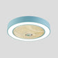 23.5" Wide Pink/Blue LED Semi Flushmount Minimalist Acrylic Round Hanging Ceiling Fan Light for Living Room Clearhalo 'Ceiling Fans with Lights' 'Ceiling Fans' 'Kids Ceiling Fans' 'Kids' Lighting' 398400