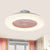 Doughnut Living Room Semi Flushmount Modernist Acrylic Yellow/Pink LED Hanging Ceiling Fan Lighting, 23" Wide Pink Clearhalo 'Ceiling Fans with Lights' 'Ceiling Fans' 'Kids Ceiling Fans' 'Kids' Lighting' 398437