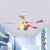 Orb Living Room Semi Flushmount Kids Colorful Glass LED White Hanging Ceiling Fan Light with 5 Blades, 42" W White Clearhalo 'Ceiling Fans with Lights' 'Ceiling Fans' 'Kids Ceiling Fans' 'Kids' Lighting' 398542