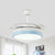 Round Living Room Semi Flushmount Modern Acrylic Pink/Yellow/Blue LED Hanging Ceiling Fan Light with 4 Blades, 42.5" Wide Blue Clearhalo 'Ceiling Fans with Lights' 'Ceiling Fans' 'Kids Ceiling Fans' 'Kids' Lighting' 398622