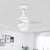 3 Blades LED Hanging Fan Lamp Modern Bedroom Semi Flush Light with Oval Acrylic Shade in Silver/White/Green, 26"/36" Wide White Clearhalo 'Ceiling Fans with Lights' 'Ceiling Fans' 'Kids Ceiling Fans' 'Kids' Lighting' 398642