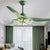 52" W Green Floral Pendant Fan Lighting Contemporary Acrylic Living Room 3 Blades LED Semi Flush Mounted Lamp Green Clearhalo 'Ceiling Fans with Lights' 'Ceiling Fans' 'Kids Ceiling Fans' 'Kids' Lighting' 398656