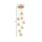 8 Lights Meteor Shower Cluster Pendant Modern Gold Crystal Hanging Ceiling Light for Stair Clearhalo 'Ceiling Lights' 'Modern Pendants' 'Modern' 'Pendant Lights' 'Pendants' Lighting' 398665