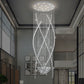 12 Bulbs Crystal Hanging Lamp Contemporary White Cascades Stair Cluster Pendant Light Clearhalo 'Ceiling Lights' 'Modern Pendants' 'Modern' 'Pendant Lights' 'Pendants' Lighting' 398718