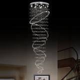 Clear Crystal Cascades Hanging Light Contemporary 13-Light Stair LED Multi Lamp Pendant in Silver Silver Clearhalo 'Ceiling Lights' 'Modern Pendants' 'Modern' 'Pendant Lights' 'Pendants' Lighting' 398771