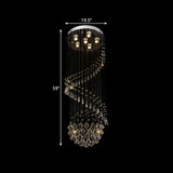 6-Light LED Cluster Pendant Light Modernist Twirl Crystal Hanging Ceiling Lamp in Silver Clearhalo 'Ceiling Lights' 'Modern Pendants' 'Modern' 'Pendant Lights' 'Pendants' Lighting' 398780