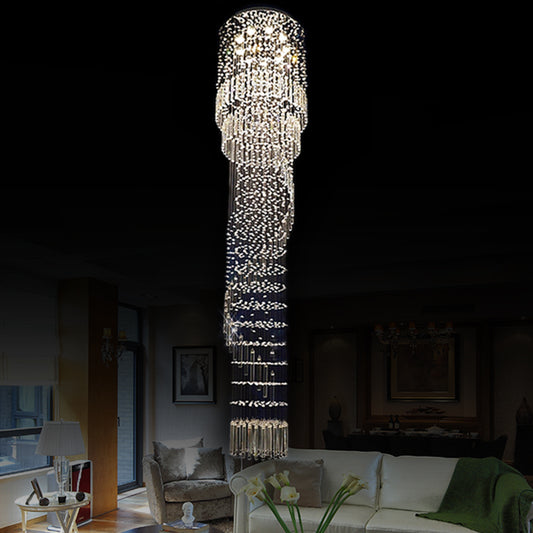 Gold 9 Heads LED Pendant Lighting Modernism Crystal Cascading Multiple Hanging Lamp Clearhalo 'Ceiling Lights' 'Modern Pendants' 'Modern' 'Pendant Lights' 'Pendants' Lighting' 398787