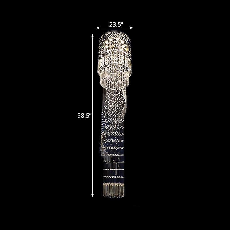 Gold 9 Heads LED Pendant Lighting Modernism Crystal Cascading Multiple Hanging Lamp Clearhalo 'Ceiling Lights' 'Modern Pendants' 'Modern' 'Pendant Lights' 'Pendants' Lighting' 398790