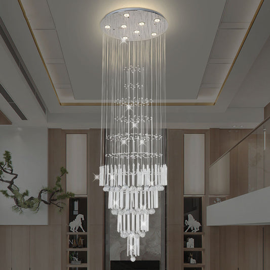 Crystal White Cluster Pendant Light Orbs and Rods 8 Lights Modern LED Hanging Ceiling Lamp Clearhalo 'Ceiling Lights' 'Modern Pendants' 'Modern' 'Pendant Lights' 'Pendants' Lighting' 398807