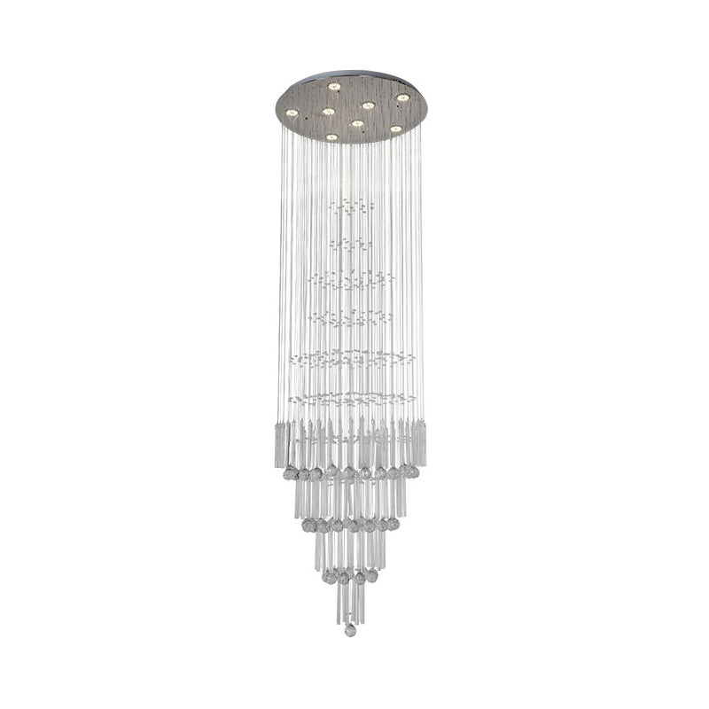 Crystal White Cluster Pendant Light Orbs and Rods 8 Lights Modern LED Hanging Ceiling Lamp Clearhalo 'Ceiling Lights' 'Modern Pendants' 'Modern' 'Pendant Lights' 'Pendants' Lighting' 398809