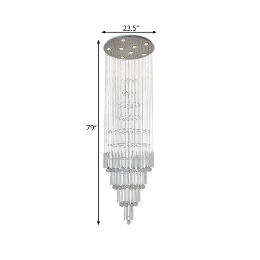 Crystal White Cluster Pendant Light Orbs and Rods 8 Lights Modern LED Hanging Ceiling Lamp Clearhalo 'Ceiling Lights' 'Modern Pendants' 'Modern' 'Pendant Lights' 'Pendants' Lighting' 398810