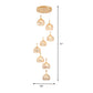 Dome Stair Cluster Pendant Lamp Minimalist Crystal 8 Lights Gold Suspension Light Fixture Clearhalo 'Ceiling Lights' 'Modern Pendants' 'Modern' 'Pendant Lights' 'Pendants' Lighting' 399085