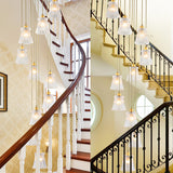 10-Bulb Crystal Suspension Lamp Contemporary Gold Spiral Stair Multiple Hanging Light Clearhalo 'Ceiling Lights' 'Modern Pendants' 'Modern' 'Pendant Lights' 'Pendants' Lighting' 399098