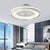 Round Bedroom Semi Flush Light Fixture Contemporary Acrylic Grey/Dark Coffee/Champagne 23.5" Wide LED Hanging Fan Lamp, 5 Blades Grey Clearhalo 'Ceiling Fans with Lights' 'Ceiling Fans' 'Kids Ceiling Fans' 'Kids' Lighting' 399305
