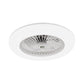 Doughnut Metal Fan Light Fixture Simple Bedroom 21.5" W LED Semi Flush Mount Lamp in Black/White/Grey with Acrylic Shade, 5 Blades Clearhalo 'Ceiling Fans with Lights' 'Ceiling Fans' 'Kids Ceiling Fans' 'Kids' Lighting' 399339
