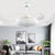 4 Blades Acrylic White Semi Flushmount Round LED Contemporary Pendant Fan Light Fixture for Bedroom, 48" Wide White Clearhalo 'Ceiling Fans with Lights' 'Ceiling Fans' 'Modern Ceiling Fans' 'Modern' Lighting' 399425