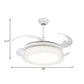 48" W Acrylic White Semi Flush Lamp Drum LED Contemporary Hanging Fan Light Fixture with 4 Clear PC Blades Clearhalo 'Ceiling Fans with Lights' 'Ceiling Fans' 'Modern Ceiling Fans' 'Modern' Lighting' 399454