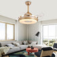 LED Ceiling Fan Lighting Modernism Round Metal 8 Blades Semi Flush Mounted Lamp in Nickel, 48" Wide Clearhalo 'Ceiling Fans with Lights' 'Ceiling Fans' 'Modern Ceiling Fans' 'Modern' Lighting' 399467