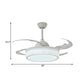Acrylic White Semi Flush Lamp Cylinder 48" Wide LED Contemporary Pendant Fan Light Fixture with 8 Blades Clearhalo 'Ceiling Fans with Lights' 'Ceiling Fans' 'Modern Ceiling Fans' 'Modern' Lighting' 399499