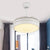 Gold/White Cylinder Hanging Fan Lamp Modernist Metal Living Room 42" W LED Semi Flush Mount Light with 4 Clear Blades White Clearhalo 'Ceiling Fans with Lights' 'Ceiling Fans' 'Modern Ceiling Fans' 'Modern' Lighting' 399535